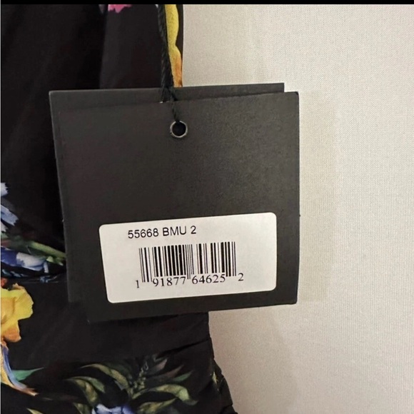 Mac Duggal One-Shoulder Floral Dress - Black and Multicolor Sz 2 NWT - Picture 9 of 11